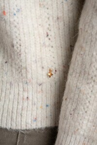 Sweater Texturado Cierre Beige Melange