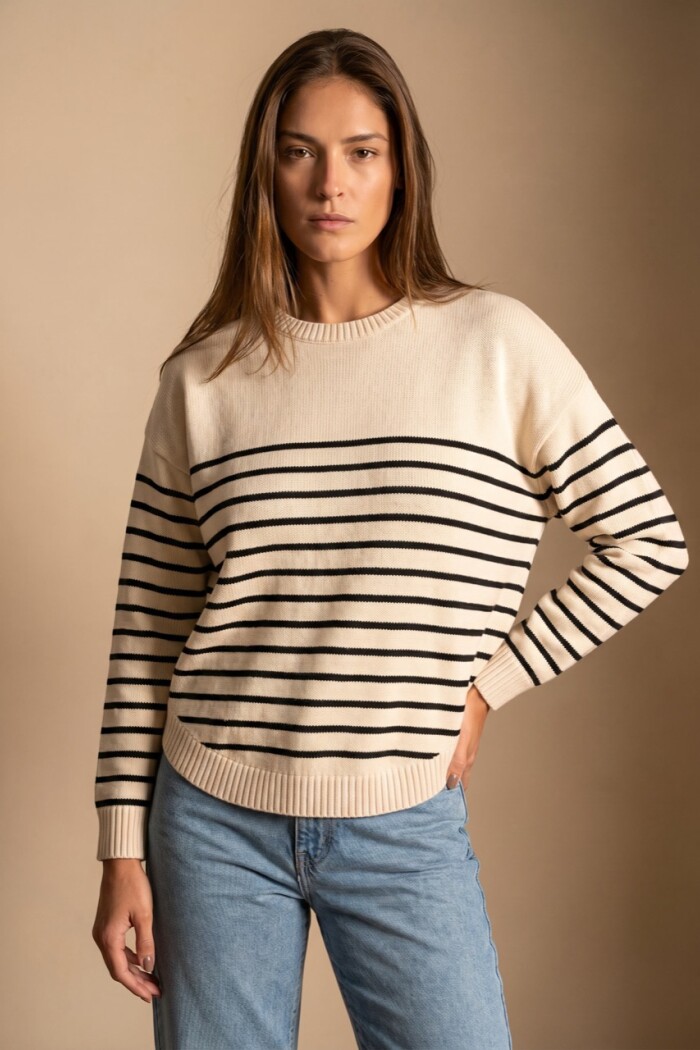 Sweater Rayado Negro