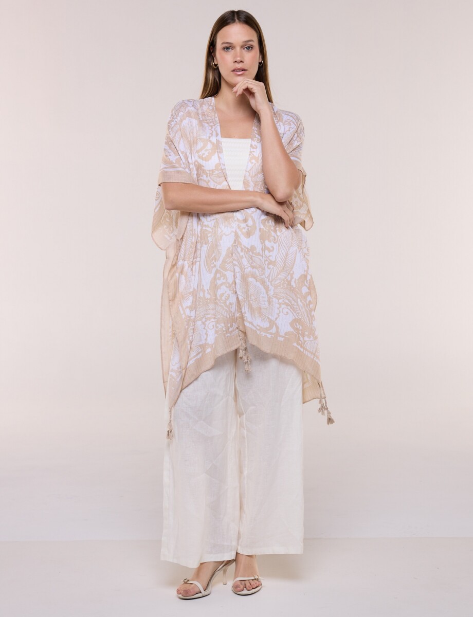 Kimono Flores - Beige 