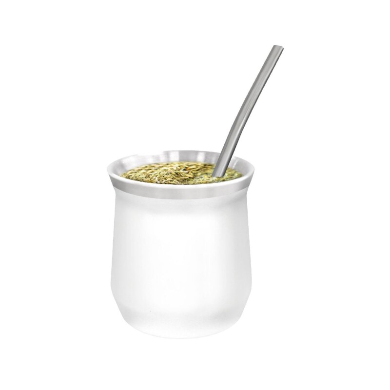 MVS Mate De Ac. Inox. 140 Ml Con Bombilla Incluida Hudson - Blanco