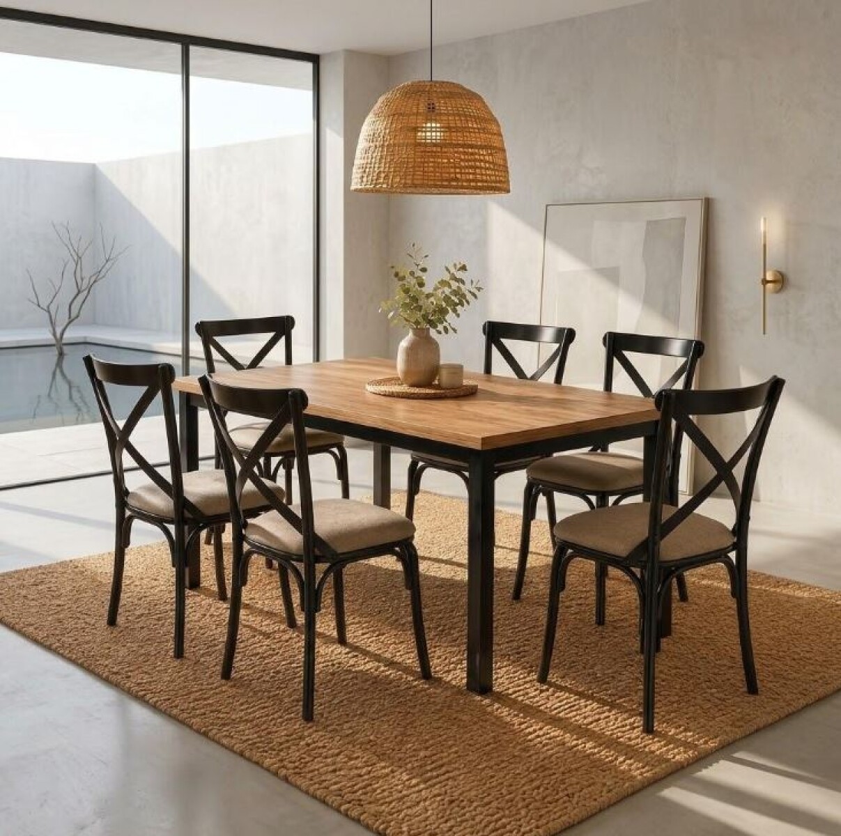 Juego De Comedor Karina 6 Sillas Tapa Mad CH14605 