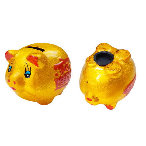 Alcancia de chancho dorada 12x8cm Alcancia De Chancho Dorada 12x8cm