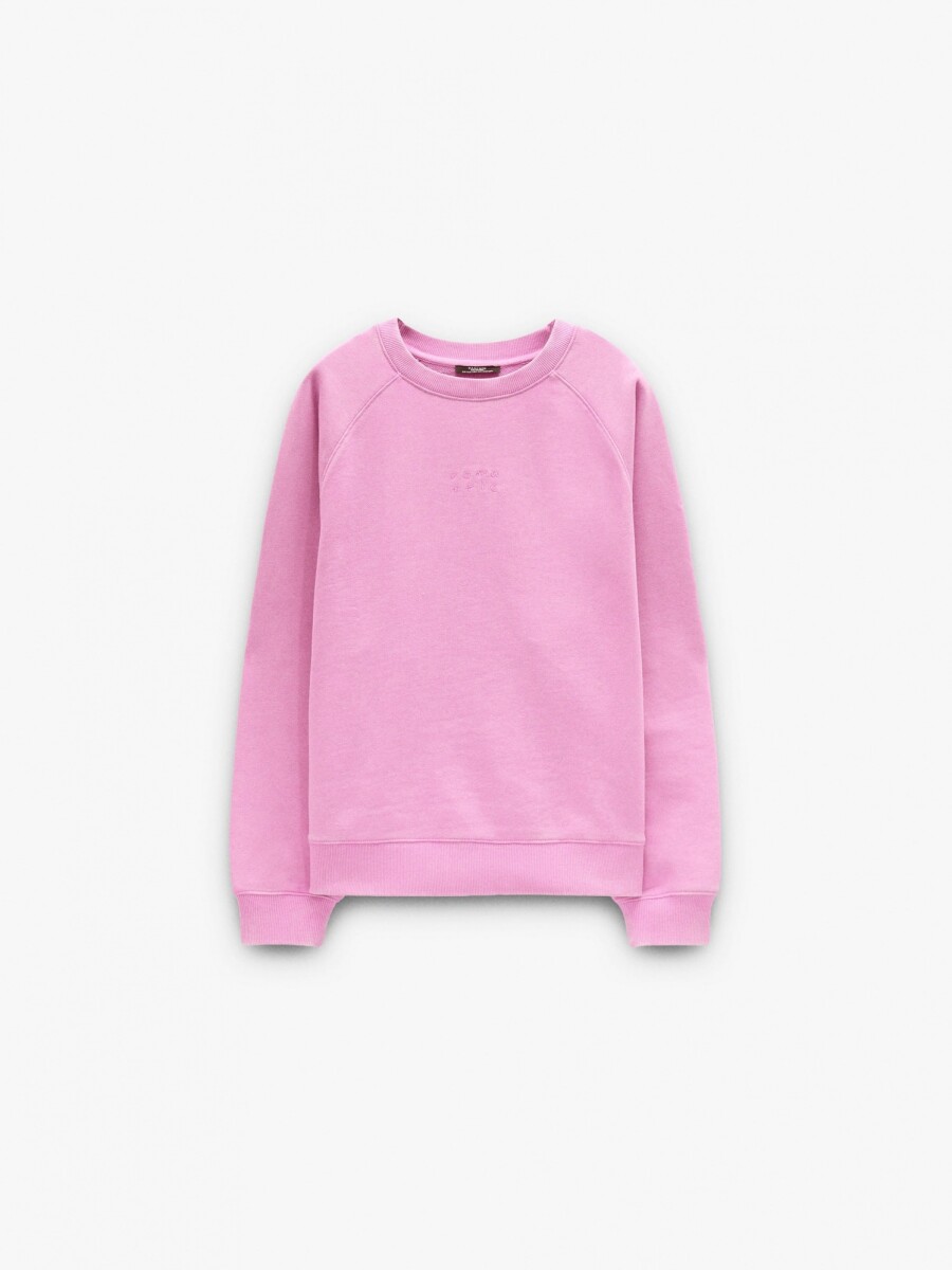 Sudadera De Algodón Con Bordado rosa