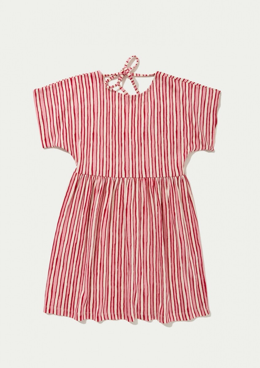 VESTIDO CORTO INFANTIL CON ESTAMPADO - ROSADO 