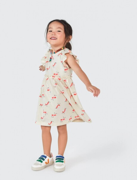 VESTIDO INFANTIL ESTAMPADO BEIGE