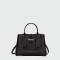 Longchamp -Cartera de cuero M con correa extraible, LE ROSEAU Negro