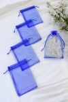 Pack x 100 - Bolsas organza 9x15 cm AZUL