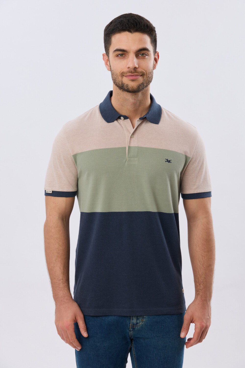 REMERA POLO RAYADA PIQUÉ Verde