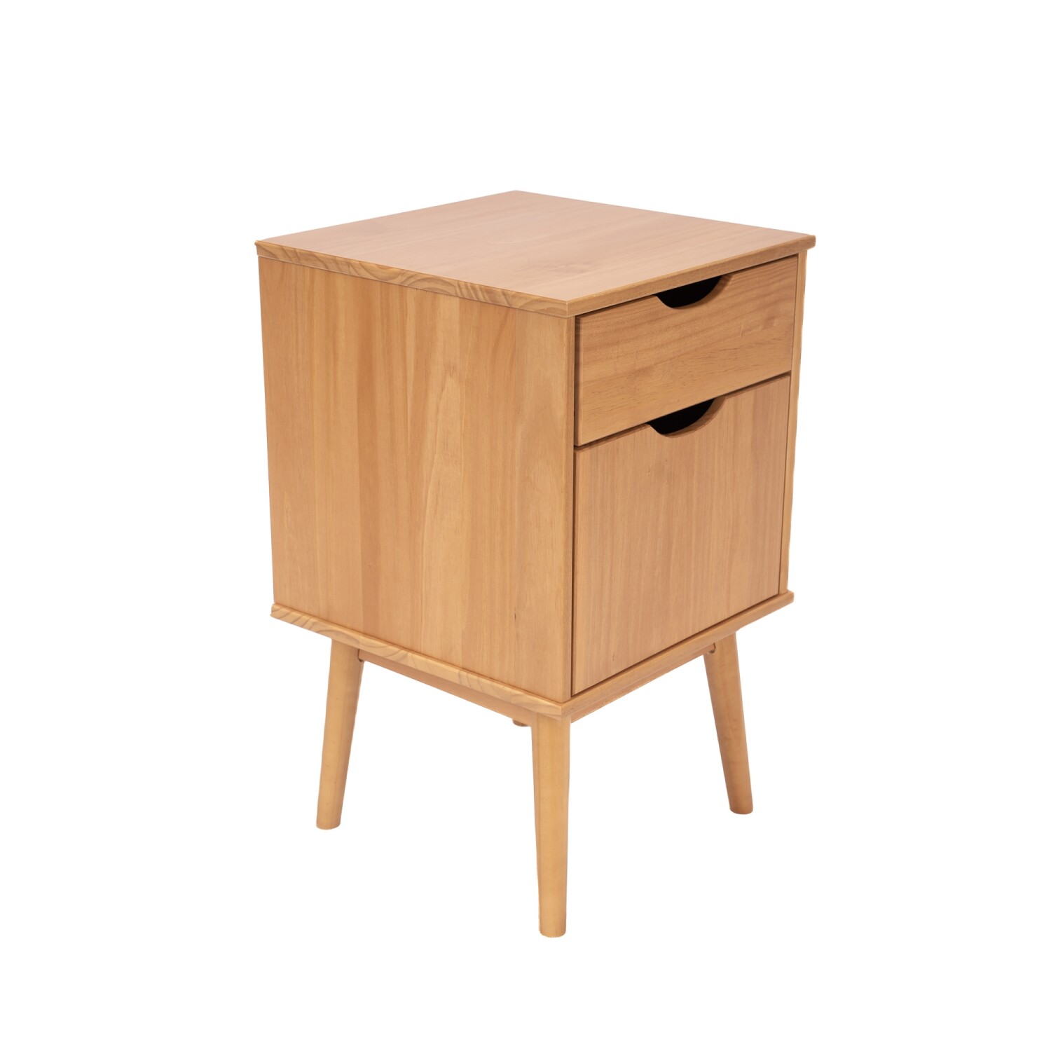 URBNLIVING Mesa Auxiliar De Madera Y Acero De 40 Cm Con Estante De Almacenamiento Abierto