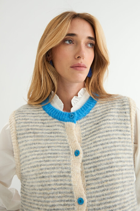 CHALECO RAYADO TRÉBOL AZUL