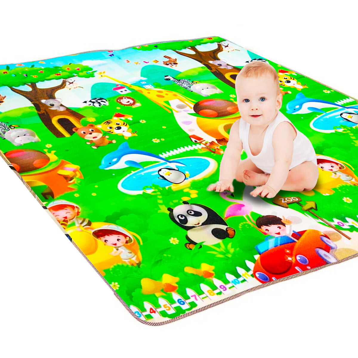 Alfombra Antigolpe Doble 180x150 Gruesa Infantil Bebé - Jug009013-1 