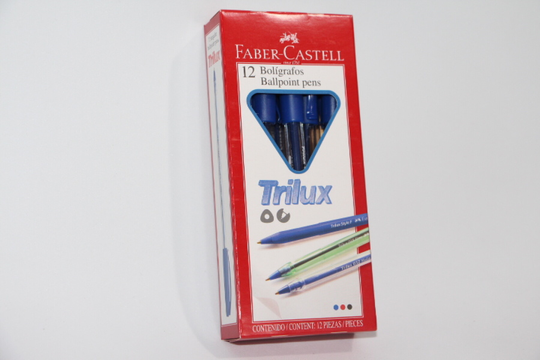 BOLIGRAFO FABER TRILUX CAJA X 12 UNIDADES COLOR AZUL 