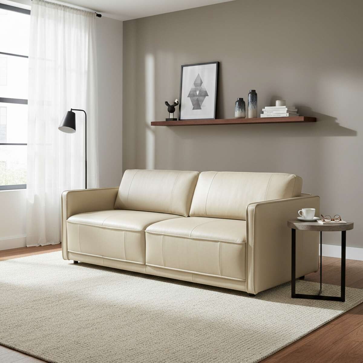 Sillon Positano 3 Cuerpos 100% Cuero - Arena 