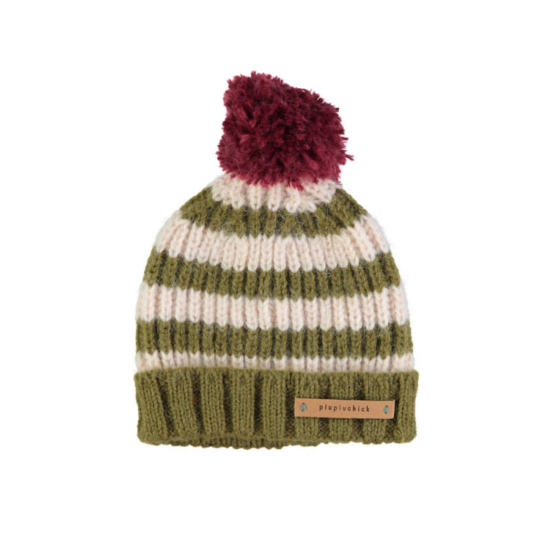 Gorro de lana Piu Verde y Crudo