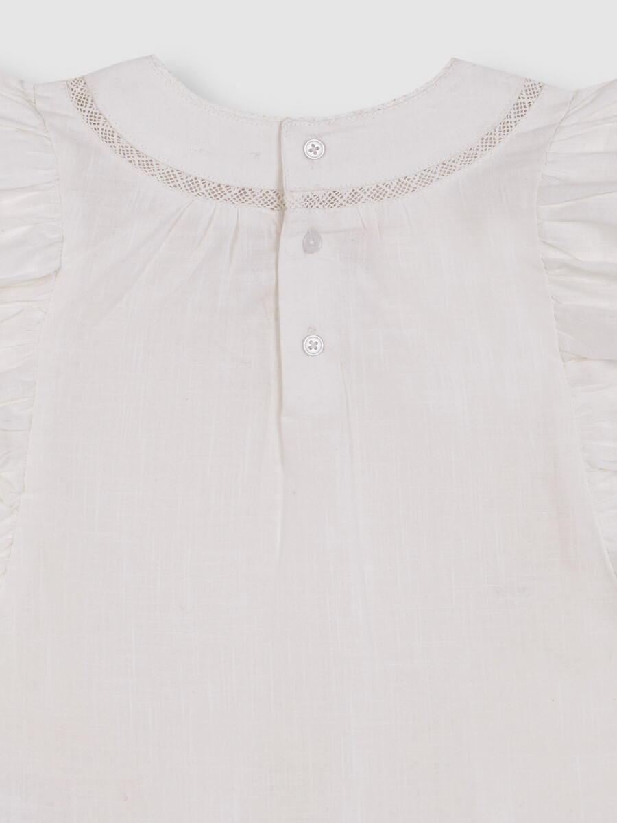 Blusa Con Volantes Blanco