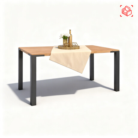 MESA DE COMEDOR MADERA-Y-METAL NATURAL-BEIGE MADISON