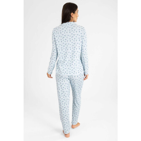 Pijama americano liberty ml Celeste
