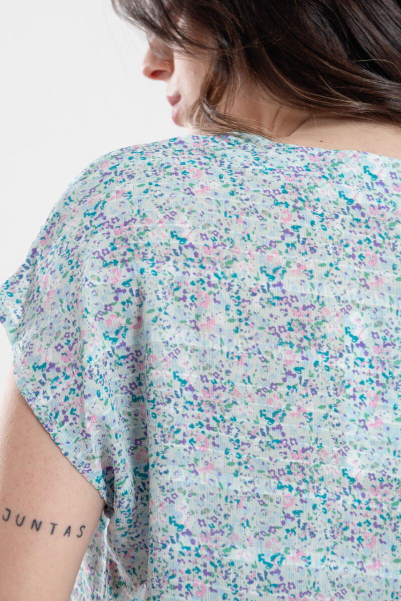 BLUSA THAIS ESTAMPADA VERDE AGUA