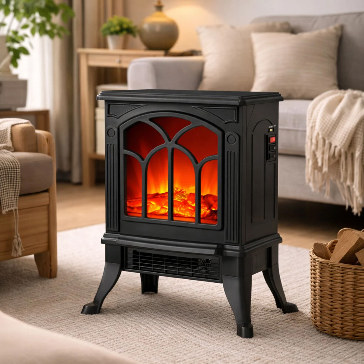 ESTUFA SIMIL LEÑA KASSEL 2 NIVELES TERMOSTATO AJUST 