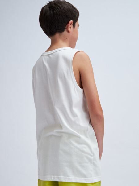 Camiseta sin mangas Summer- Blanco