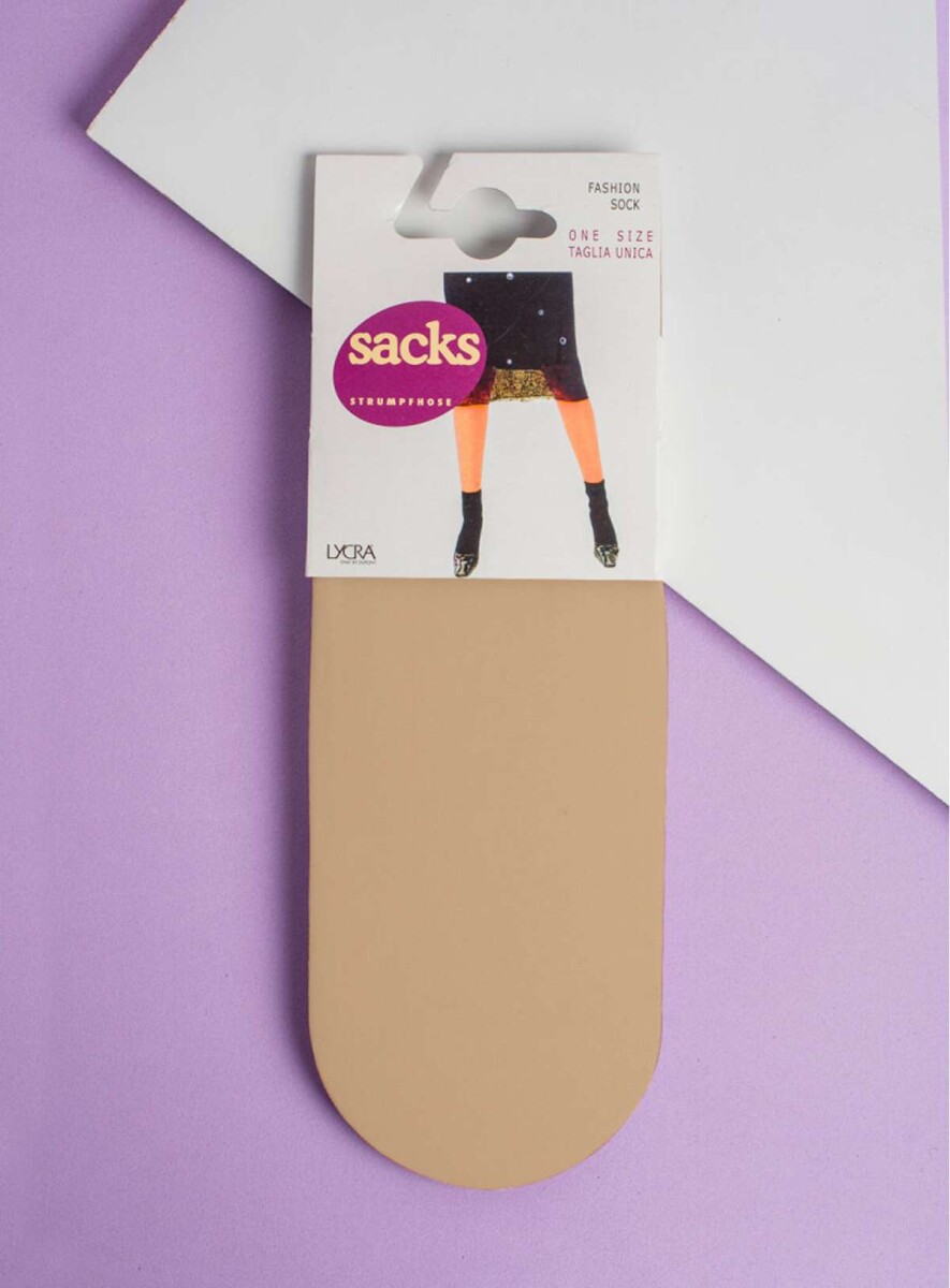 Medias finas de microfibra tipo soquetes - Beige 