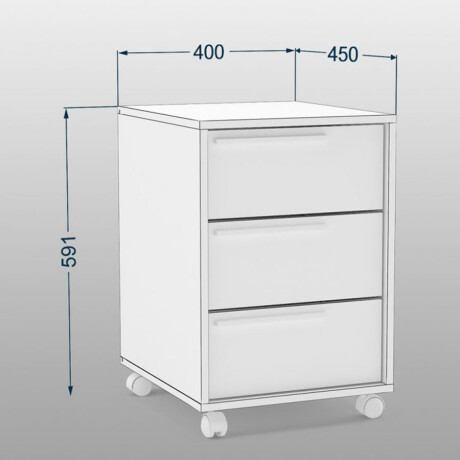 Cajonera Maia 3 Cajones Con Ruedas De Mdp Ub BLANCO