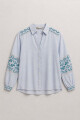 CAMISA FOLK CELESTE