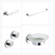 Set De Accesorios Aqualia Bgl, Incluye 2 Perchas, Toallero, Portarollo Y Jabonera Cromo 000