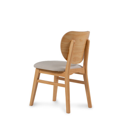 Silla Cleo - Cedro - Respaldo laminado - Tela Rústica Natural 93