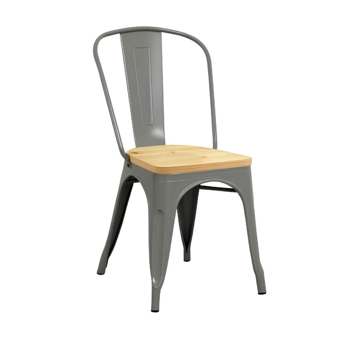 Silla tolix Metálica vintage asiento en madera 