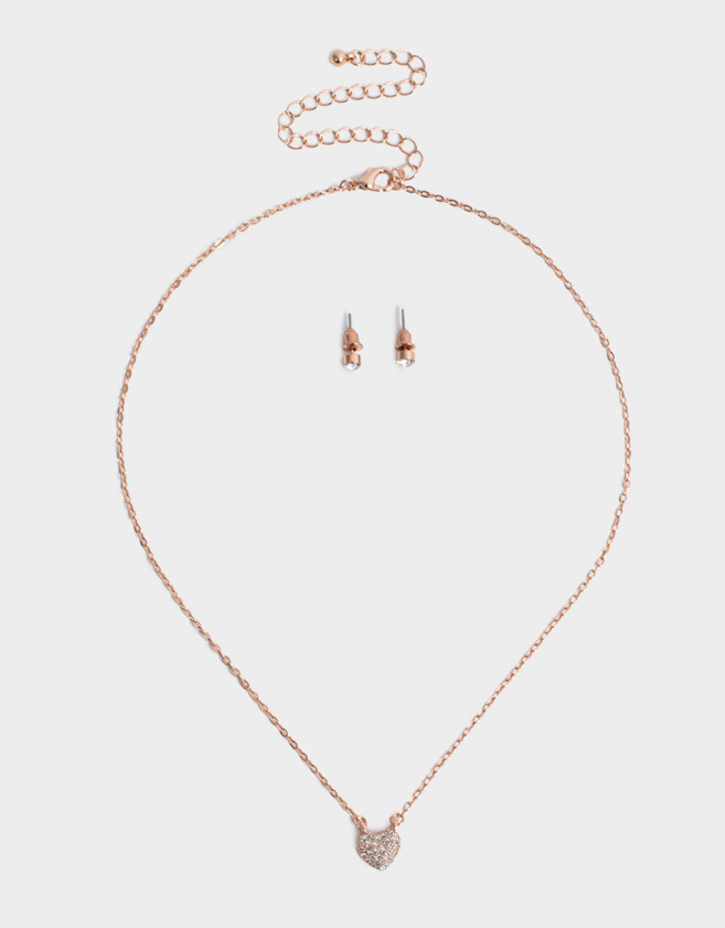 Bijouterie Set Bañada en Oro Rosa Bijouterie Set Con Strassbañado En Oro Rosa - Dorado