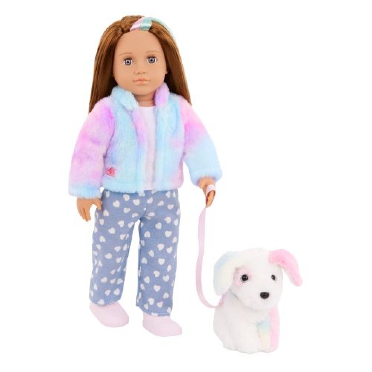 Muñeca C/perro Arcoiris - Skylar & Bow - Our Generation 