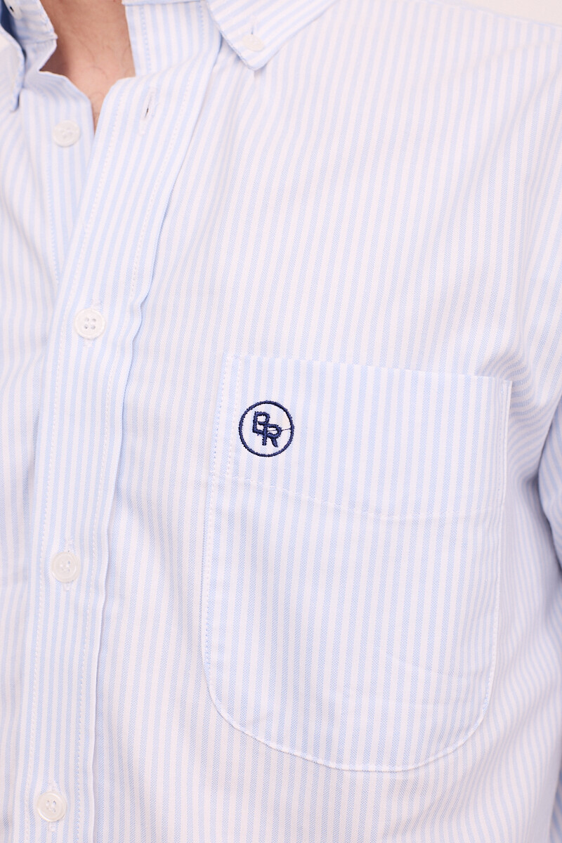 Camisa Rayada Brixton Oxford Blue Stripes