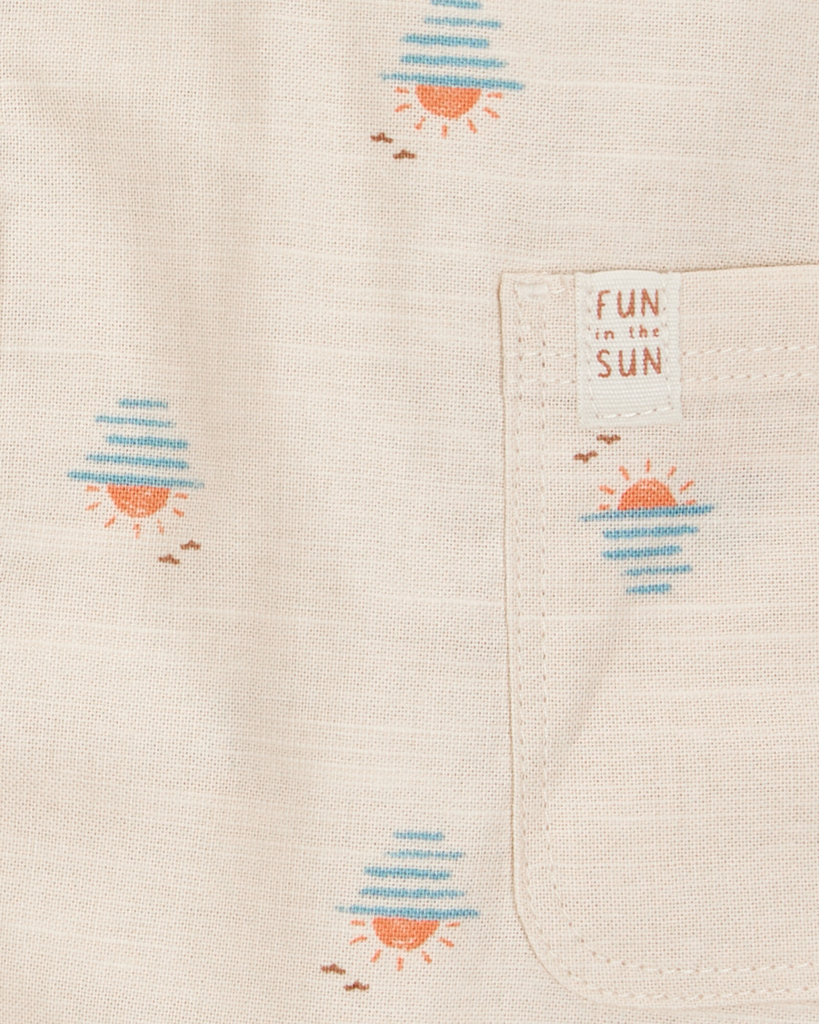 Monito corto de algodón, diseño atardecer Sin color