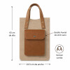 Matera Tipo Cartera con Bolsillo Simil Cuero Marron Claro