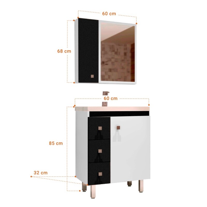 Mueble De Baño Con Bacha Y Espejo La Tentación Color De La Bacha Blanco Y Negro Mueble De Baño Con Bacha Y Espejo La Tentación Color De La Bacha Blanco Y Negro