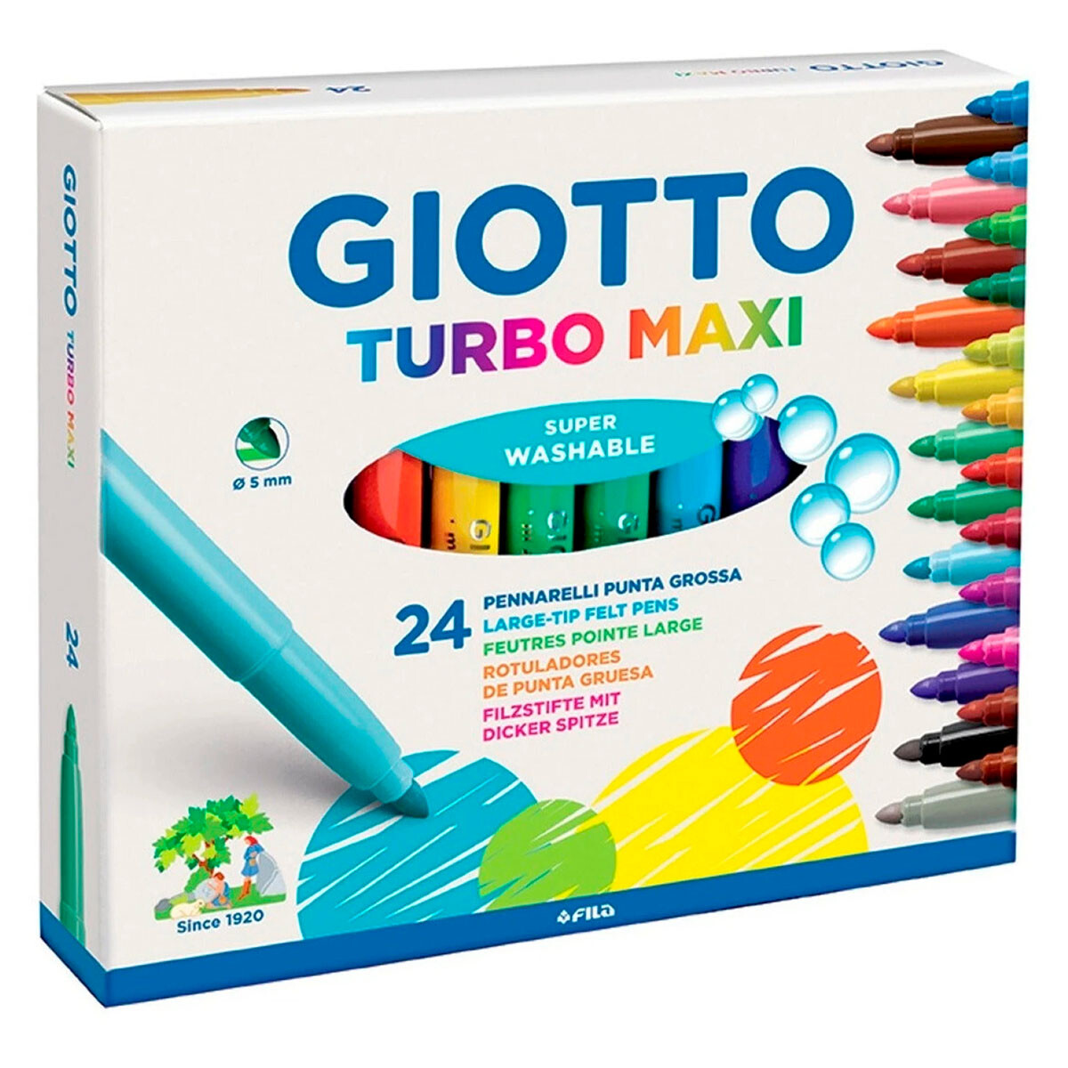 Marcadores Giotto 24 Colores Drypen Lavable No Tóxico 