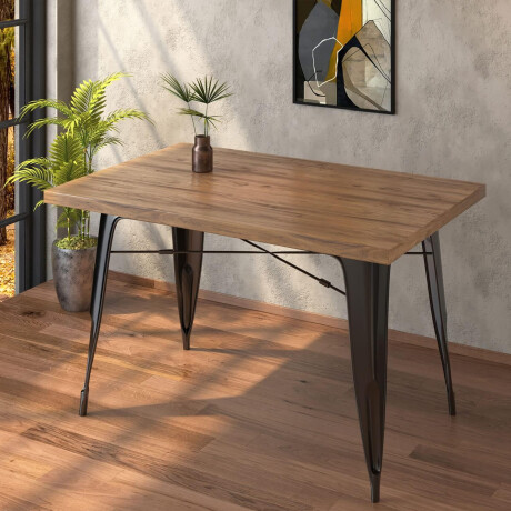 MESA TOLIX RECTANGULAR 120X70 Mesa De Comedor Rectangular Tolix 120x70 CM Negra