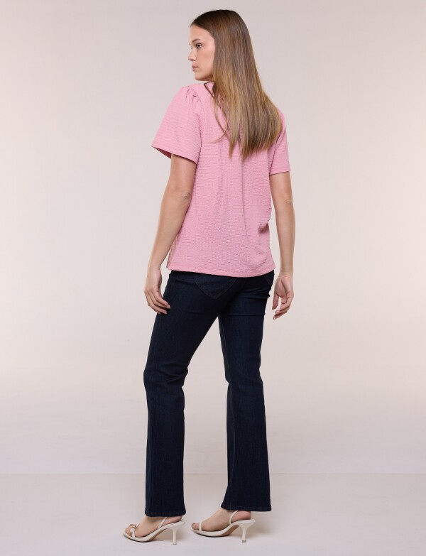 Blusa Canesú Crochet Calado ROSA