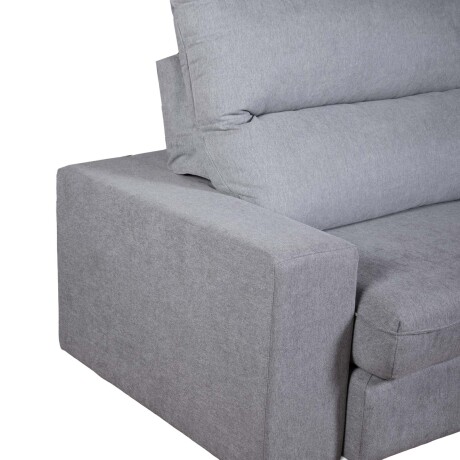 SOFÁ C/CHAISE 3 CUERPOS TELA GRIS BOREAL