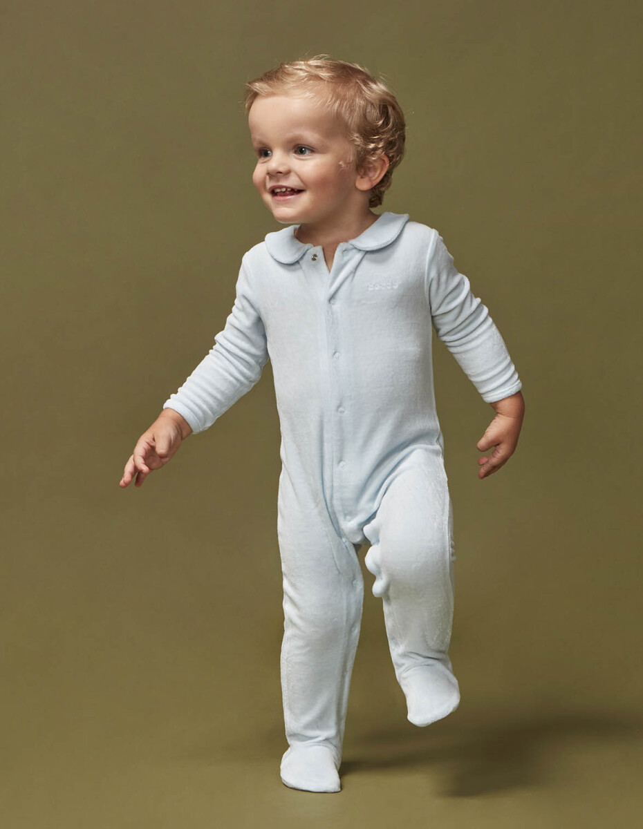 Pijama Velour De Bebe - Celeste Bb 