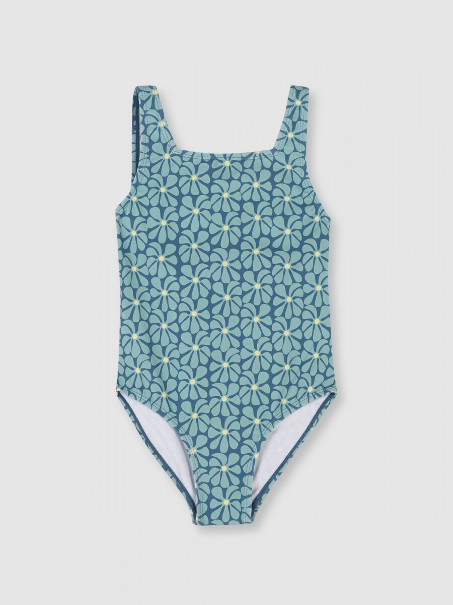 Bañador Estampado Retro Azul