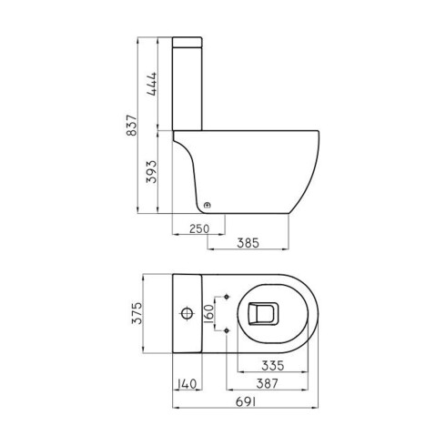 Inodoro Largo 4.5Lt Linea Fontana Ferrum Descarga A 25Cms. No Incluye Mochila Ni Tapa. 000