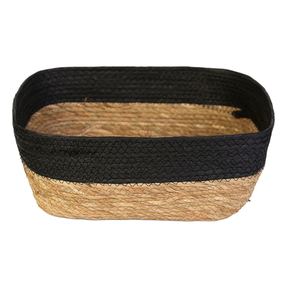Cesto Canasto Fibra Natural Paramount Decoración 32x26x12Cm - Negro 