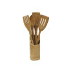 Juego de menage bambú 4 piezas con soporte MARRON CLARO
