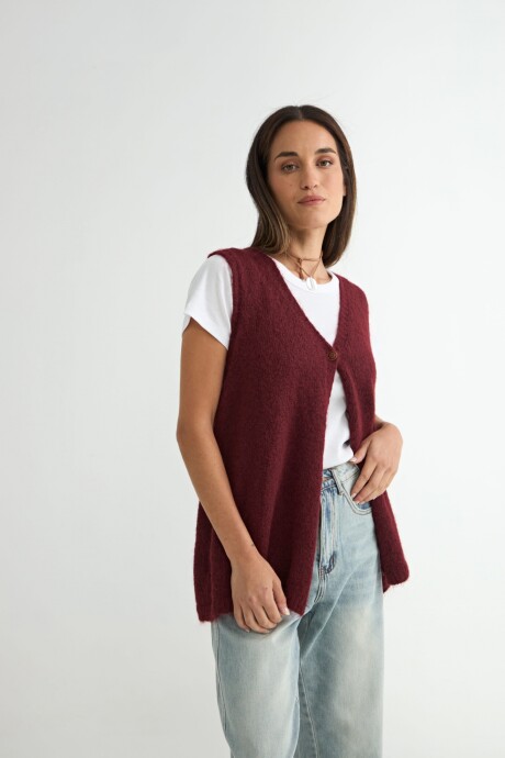 CHALECO TEJIDO CYNARA BORDO