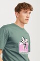 Polera Tampa Estmpado Central Laurel Wreath