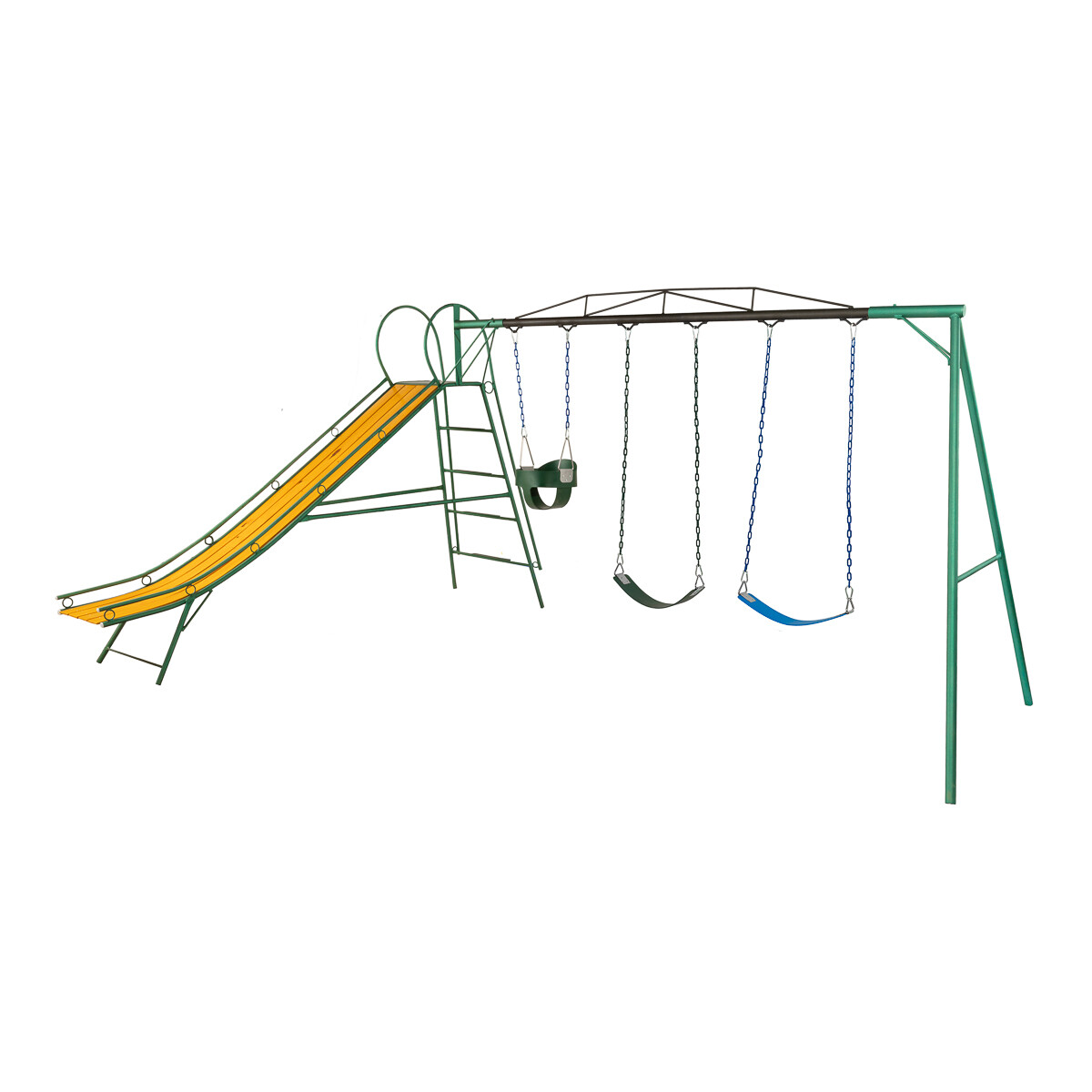 Juego Combinado Infantil con tobogán N°4. 2 hamacas de cincha y 1 hamaca de bebé 