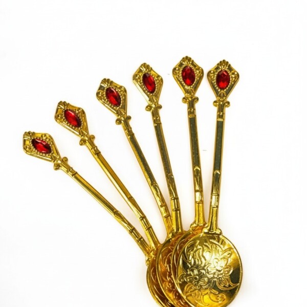 Set de cucharitas piedra oro Set de cucharitas piedra oro