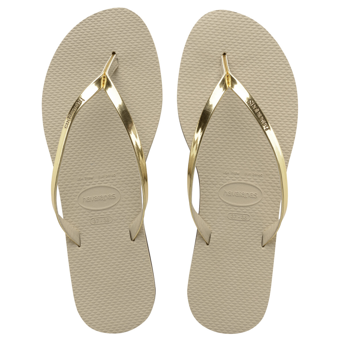 Sandalias de Mujer Havaianas You Metalic - Gris - Amarillo arena 